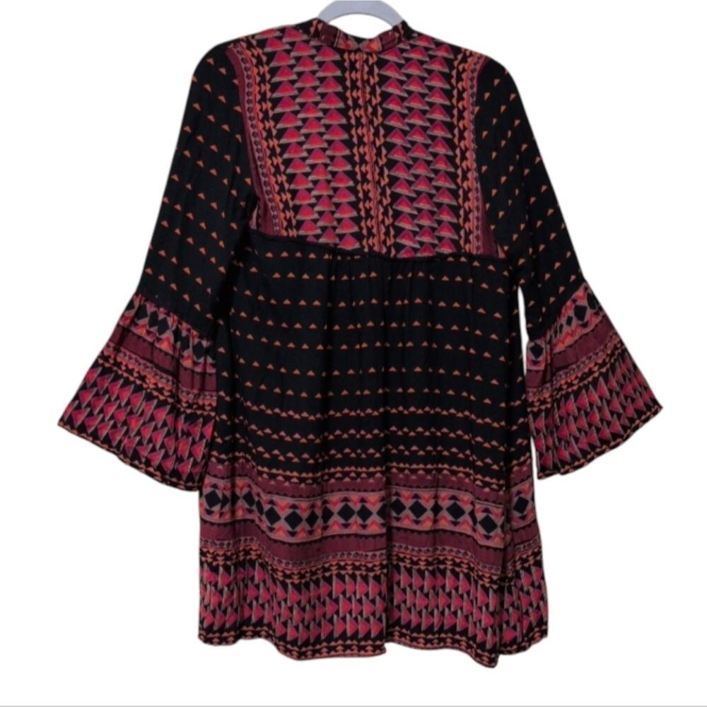 Angie patterned kimono-style duster cardigan sized Medium Bohemian Open Front - Picture 2 of 8